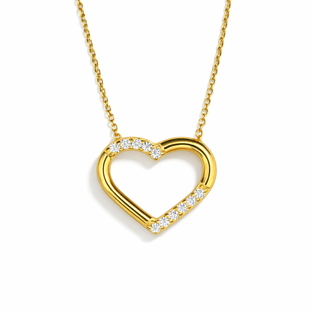 PAVÉ OPEN HEART NECKLACE