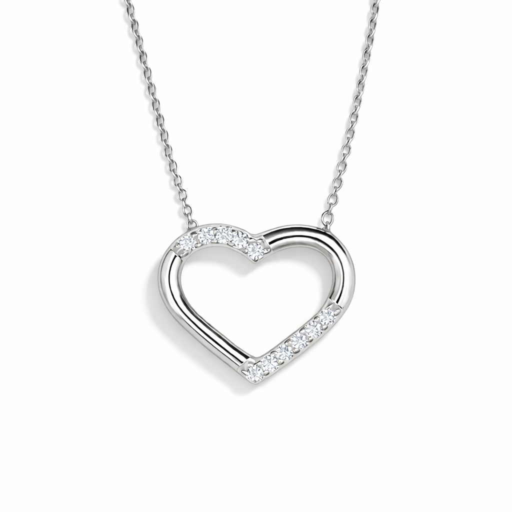 PAVÉ OPEN HEART NECKLACE