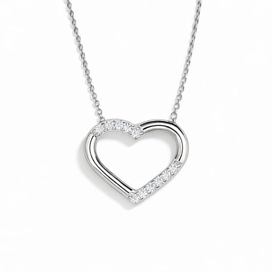 PAVÉ OPEN HEART NECKLACE