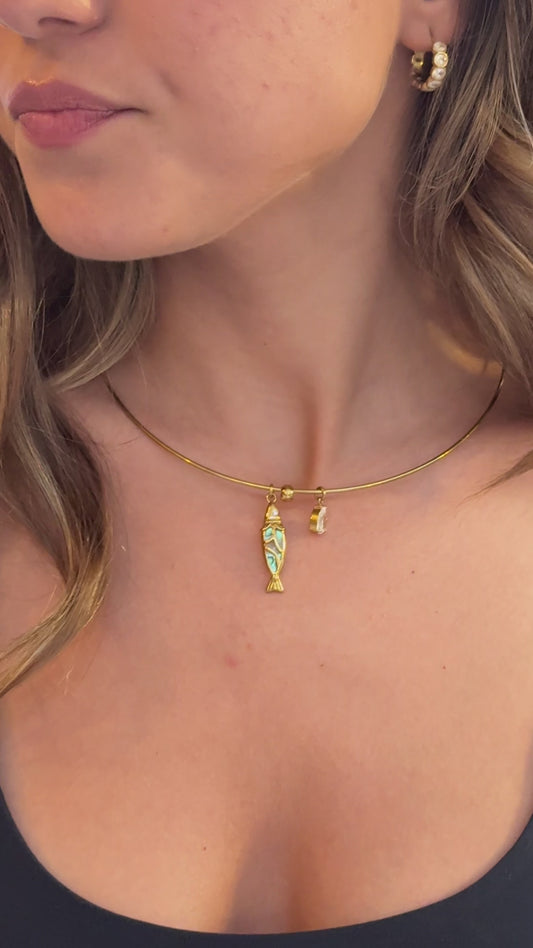 Lucky Fish Cuff Necklace
